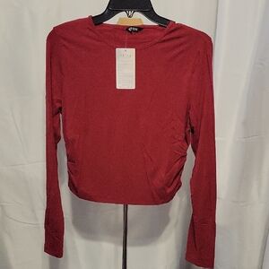 Elegant Deep Red Long Sleeve Top